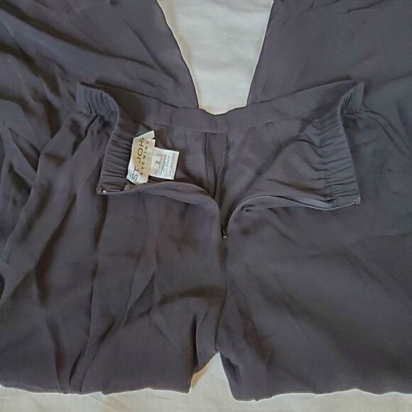 St. John Evening Georgette Silk Flare Pants Size 2 - Picture 4 of 12